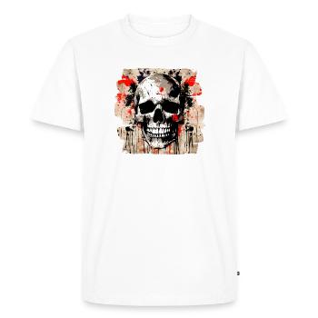 Explosion de graffiti de crâne - T-shirt Premium bio Homme - blanc - Devant - Nico (187cm)