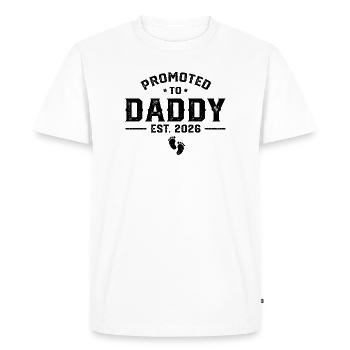Promu Papa 2026 estimé. - T-shirt Premium bio Homme - blanc - Devant - Nico (187cm)