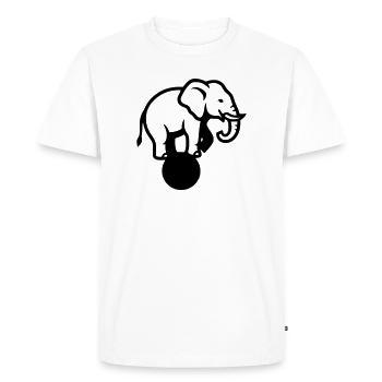 Acrobaties du Cirque Elephant Ball - T-shirt Premium bio Homme - blanc - Devant - Nico (187cm)