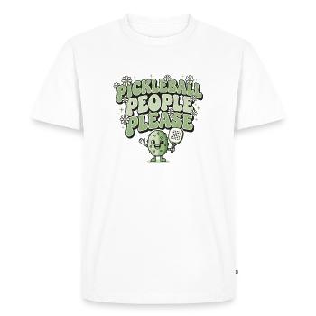 Pour plaire à tout le monde | Humour rétro du pickleball - T-shirt Premium bio Homme - blanc - Devant - Nico (187cm)