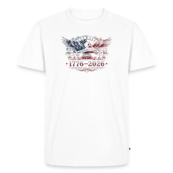 America 250 ans 1776–2026 Vintage patriotique Eagl - T-shirt Premium bio Homme - blanc - Devant - Nico (187cm)