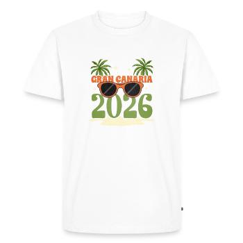 Grande Canarie 2026 - T-shirt Premium bio Homme - blanc - Devant - Nico (187cm)