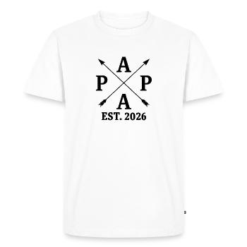 Papa 26 papa est. 2026 nouveau père - T-shirt Premium bio Homme - blanc - Devant - Nico (187cm)