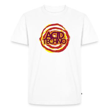 Acid Techno Neon Logo - Men's Premium Organic T-Shirt - white - Front - Nico (187cm)