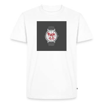 9h à 17 : le travail agace la conception de l’énoncé de l’horloge - T-shirt Premium bio Homme - blanc - Devant - Nico (187cm)