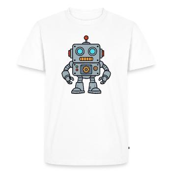 Pop Art Rétro Robot - T-shirt Premium bio Homme - blanc - Devant - Nico (187cm)