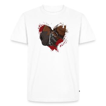 The mouth of a horse with a bit, and a heart - Men's Premium Organic T-Shirt - white - Front - Nico (187cm)