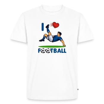 HerzKick Coup de pied aérien Football - T-shirt Premium bio Homme - blanc - Devant - Nico (187cm)