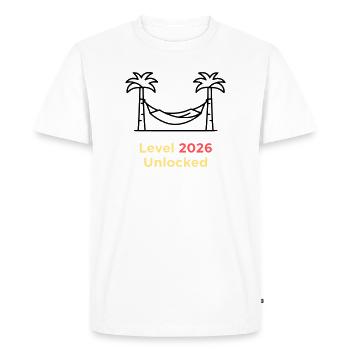 Level 2026 Unlocked Completion - Men's Premium Organic T-Shirt - white - Front - Nico (187cm)