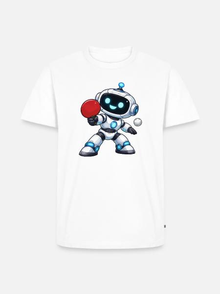 Robot Table Tennis - Men's Premium Organic T-Shirt - white