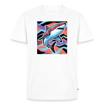 Requin - T-shirt Premium bio Homme - blanc - Devant - Nico (187cm)