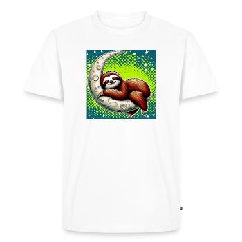 La paresse dort sur la Lune - T-shirt Premium bio Homme - blanc - Devant - Nico (187cm)