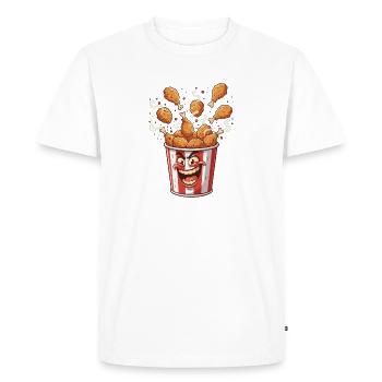 Sourire en seau de popcorn - T-shirt Premium bio Homme - blanc - Devant - Nico (187cm)