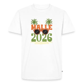 Malle 2026 - T-shirt Premium bio Homme - blanc - Devant - Nico (187cm)