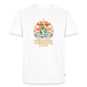 Wingfoil Life by the Sea - Men's Premium Organic T-Shirt - white - Front - Nico (187cm)