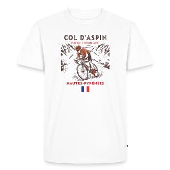 Col d'Aspin Cycling -Pyrenees Mountains- France  - T-shirt Premium bio Homme - blanc - Devant - Nico (187cm)