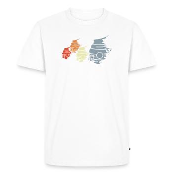 Dessin vintage en ruche - T-shirt Premium bio Homme - blanc - Devant - Nico (187cm)