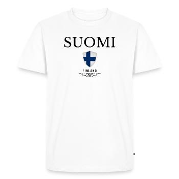 Drapeau de la Finlande, fierté finlandaise - T-shirt Premium bio Homme - blanc - Devant - Nico (187cm)