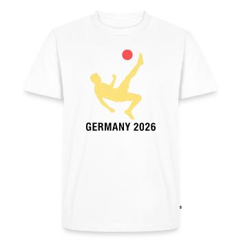 Footballeur 2026 Supporter d’Allemagne - T-shirt Premium bio Homme - blanc - Devant - Nico (187cm)