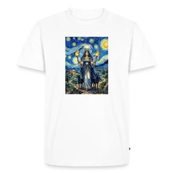 Hécate Nuit étoilée - T-shirt Premium bio Homme - blanc - Devant - Nico (187cm)