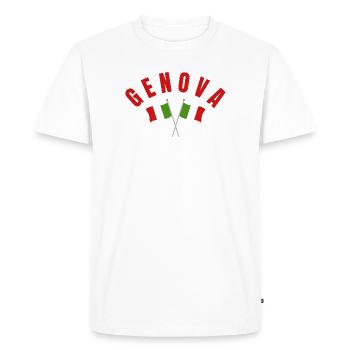 Drapeaux italiens de Gênes - T-shirt Premium bio Homme - blanc - Devant - Nico (187cm)