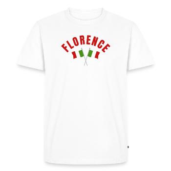 Emblème du drapeau italien de Florence - T-shirt Premium bio Homme - blanc - Devant - Nico (187cm)