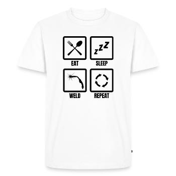Welder routine - Men's Premium Organic T-Shirt - white - Front - Nico (187cm)