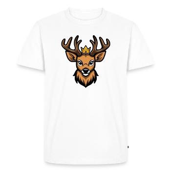 Couronne de tête de cerf - T-shirt Premium bio Homme - blanc - Devant - Nico (187cm)