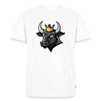 Couronne de tête de taureau Animal Portrait de taureau - T-shirt Premium bio Homme - blanc - Devant - Nico (187cm)