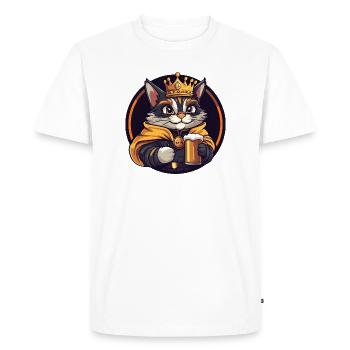 Bière de chat drôle - T-shirt Premium bio Homme - blanc - Devant - Nico (187cm)