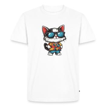 Vacances de la bande dessinée des chats - T-shirt Premium bio Homme - blanc - Devant - Nico (187cm)