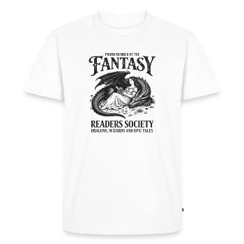 Lecteurs de fantasy Dragons and Mages - T-shirt Premium bio Homme - blanc - Devant - Nico (187cm)
