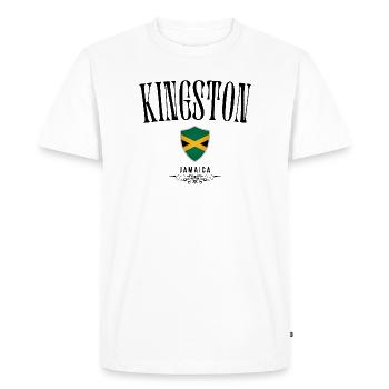 Souvenir Kingston, Elegant Kingston Design - T-shirt Premium bio Homme - blanc - Devant - Nico (187cm)