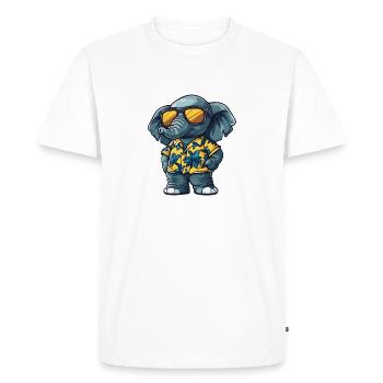 Elephant Comic Holiday - Men's Premium Organic T-Shirt - white - Front - Nico (187cm)