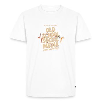 Old School Social Media Ham Radio Life - Men's Premium Organic T-Shirt - white - Front - Nico (187cm)