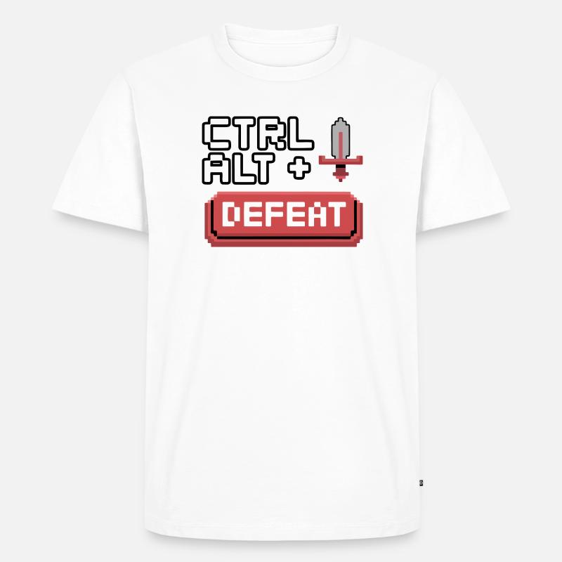Strg Alt Entfernen Pixel Design - Männer Premium Bio T-Shirt - Weiß