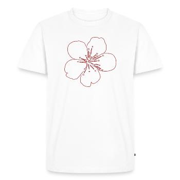 Croquis de la fleur de cerisier - T-shirt Premium bio Homme - blanc - Devant - Nico (187cm)