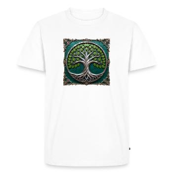 Metallic Circular Tree of Life - Men's Premium Organic T-Shirt - white - Front - Nico (187cm)