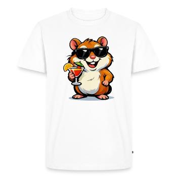 Lunettes de soleil pour cocktails de hamster - T-shirt Premium bio Homme - blanc - Devant - Nico (187cm)