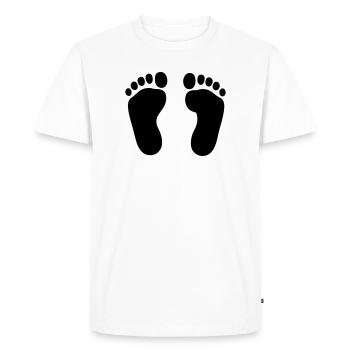 Baby Feet T-shirt - Baby Footprint Love - Men's Premium Organic T-Shirt - white - Front - Nico (187cm)