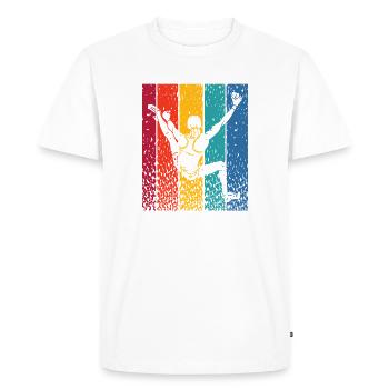 Boulderer Boulder Bouldering - Men's Premium Organic T-Shirt - white - Front - Nico (187cm)