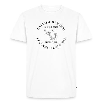 Catfish Hunters - Legends Never Die - Men's Premium Organic T-Shirt - white - Front - Nico (187cm)