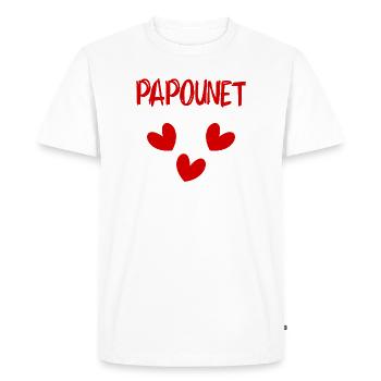 PAPOUNET. PAPA. FÊTE DES PÈRES. BONNE FÊTE PAPA - T-shirt Premium bio Homme - blanc - Devant - Nico (187cm)