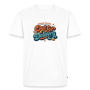 Standard mode delivery | Postman Saying - Men's Premium Organic T-Shirt - white - Front - Nico (187cm)