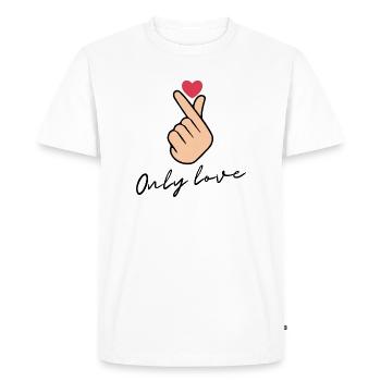 Only Love Design, Sweet Heart Statement Shirt! ❤️ - Men's Premium Organic T-Shirt - white - Front - Nico (187cm)