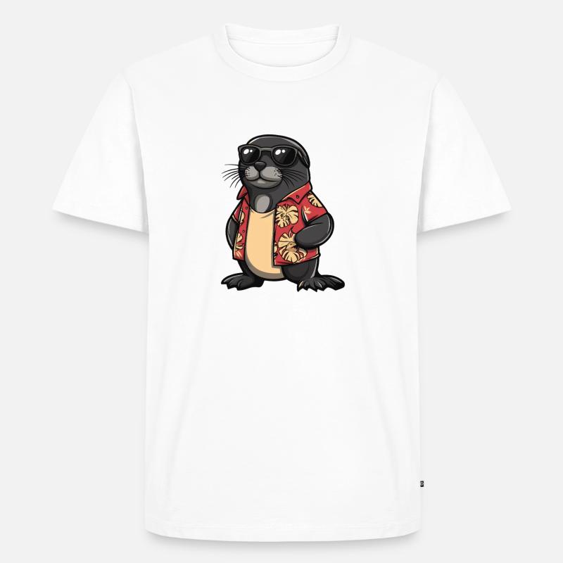 Robbe Comic Urlaub - Männer Premium Bio T-Shirt - Weiß