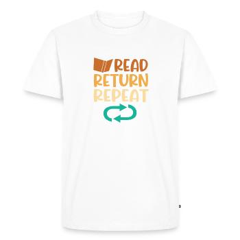 Library Book Bookworm Reading Bookworm - Men's Premium Organic T-Shirt - white - Front - Nico (187cm)