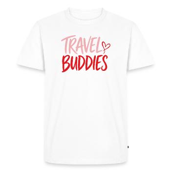 Compagnons de voyage - T-shirt Premium bio Homme - blanc - Devant - Nico (187cm)