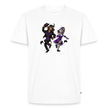 Wildebeest and zebra in glamorous tap dancing - Men's Premium Organic T-Shirt - white - Front - Nico (187cm)