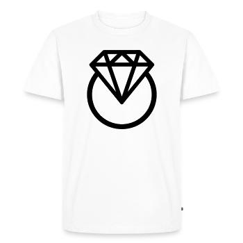 bague diamant - T-shirt Premium bio Homme - blanc - Devant - Nico (187cm)
